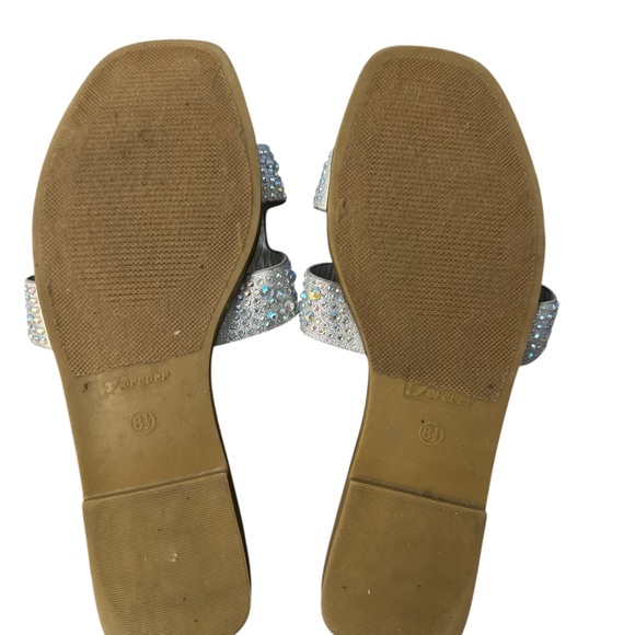 ForeverLink Silver Rhinestone H Sandals Size 8.5 - Picture 4 of 5